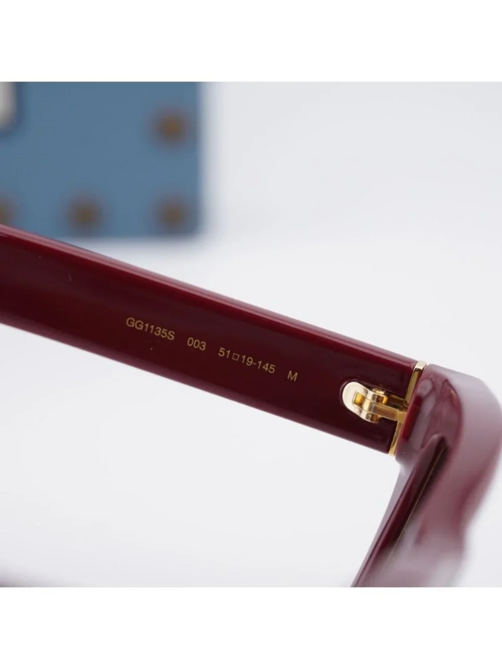Gucci GG1135S 003 Square Sunglasses - Burgundy / Brown